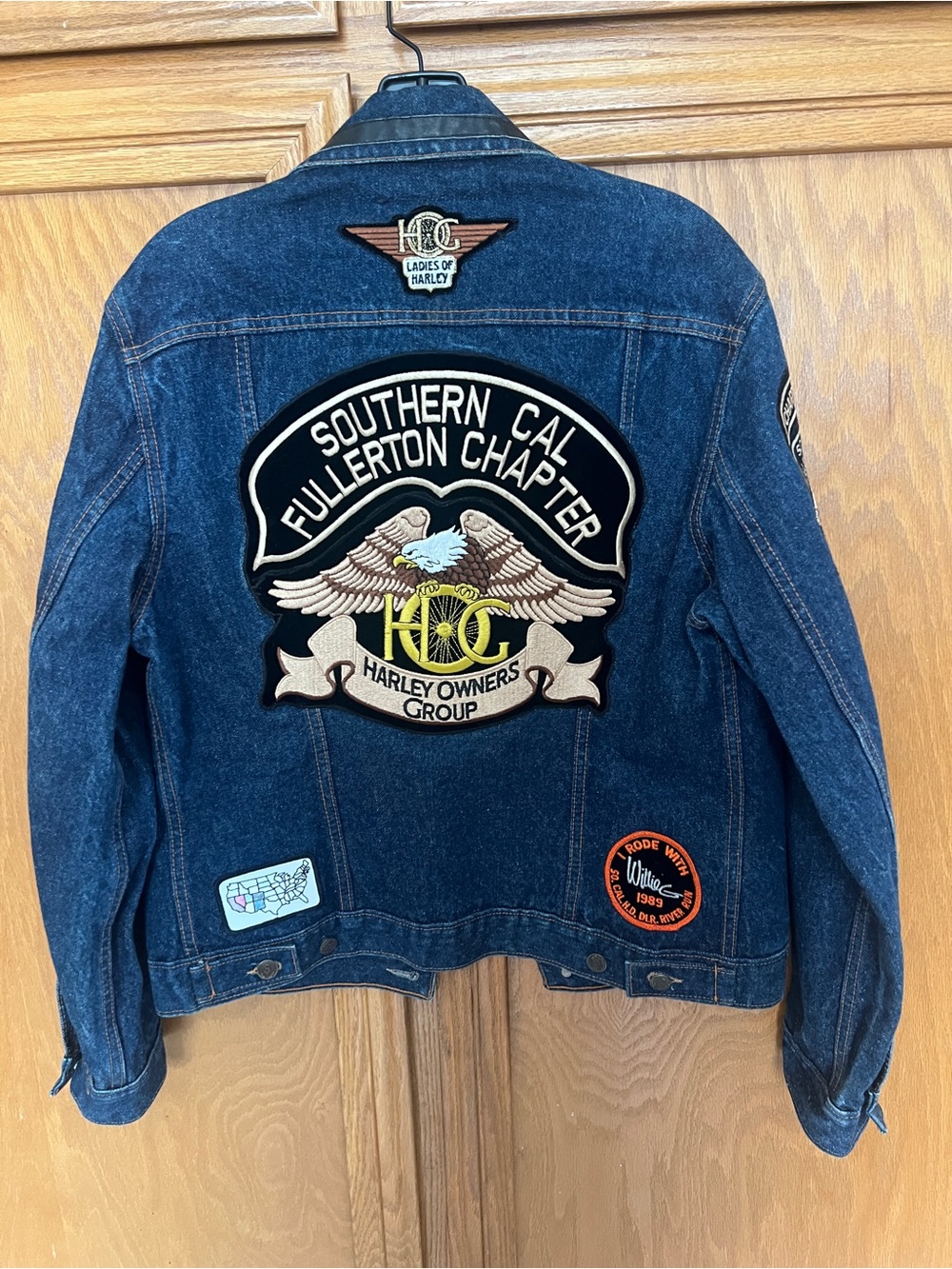 Vtg 80s Harley-Davidson Denim Jacket HOG So Cal Fullerton Chapter Women’s M